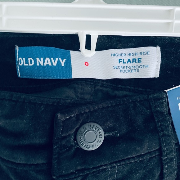 NWT Old Navy Higher High-Waisted Black Velvet Flare Pants / 0 - Picture 5 of 6
